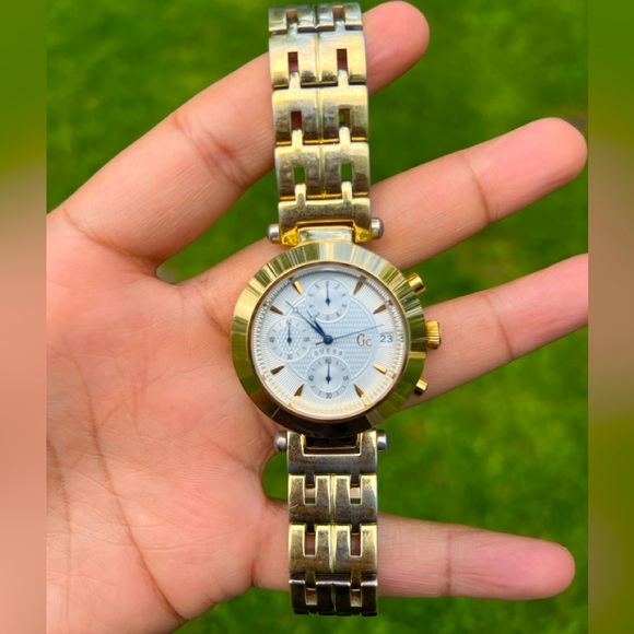 GC by GuessgoldTone Quartz Analog Chronograph unisex watch